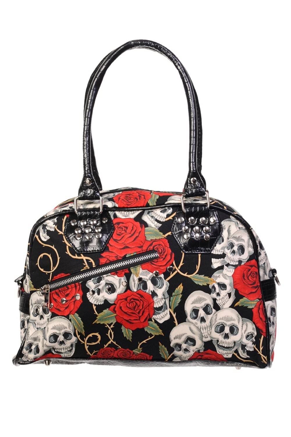 banned alternative Banned Alternative Medium Skull Roses Handbag