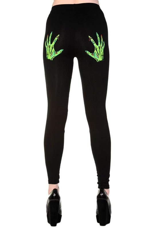 Banned Alternative Slashed Zombie Black Leggings