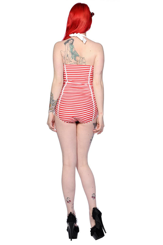Banned Alternative Red White Anchor Swimsuit