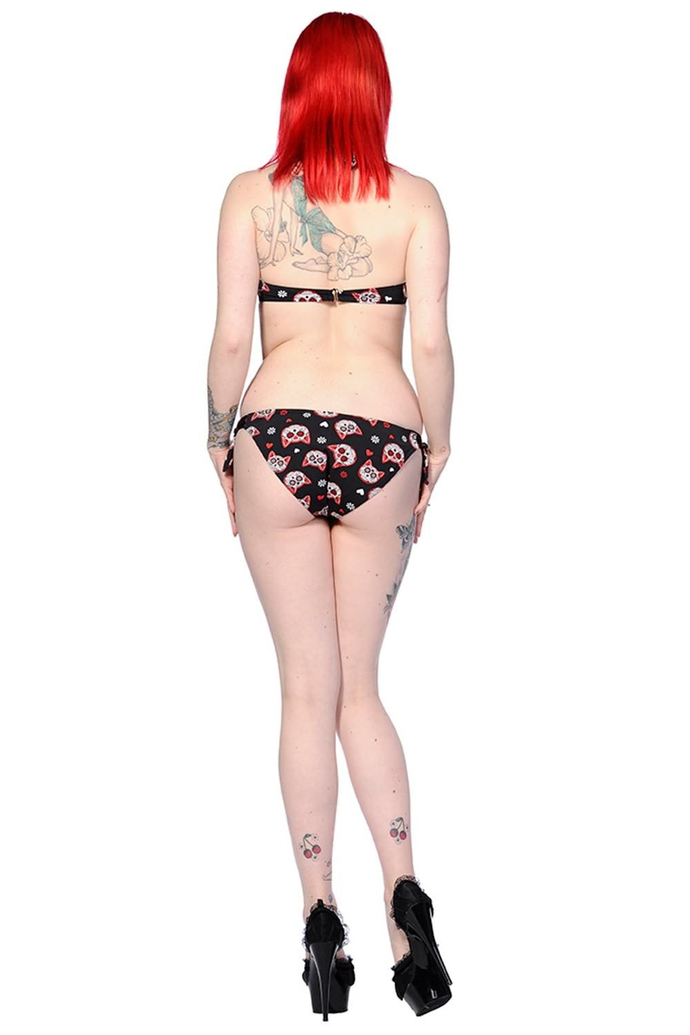 Banned Alternative Black Red Sugar Kitty Bikini Swimsuit