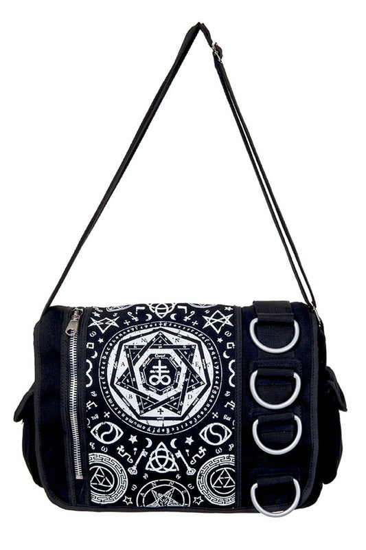 Banned Alternative Pentagram Black Messenger Bag