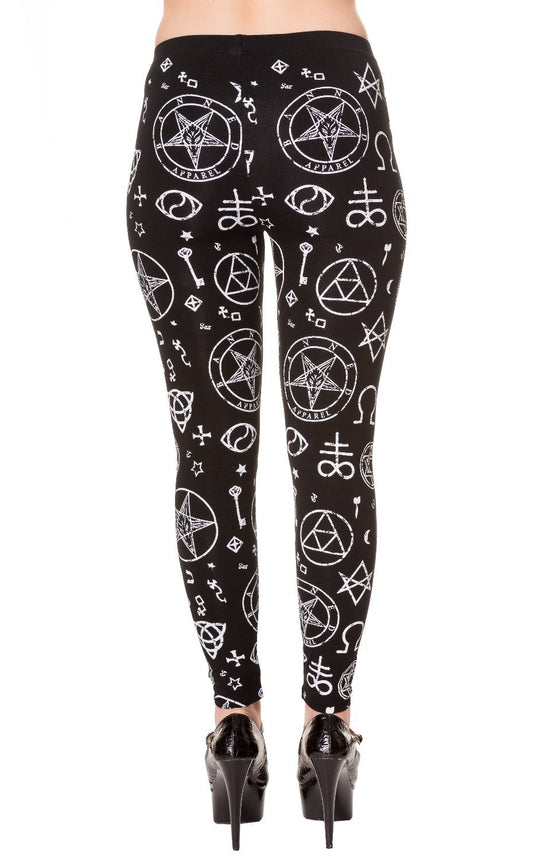 Banned Alternative Pentagram Black Leggings