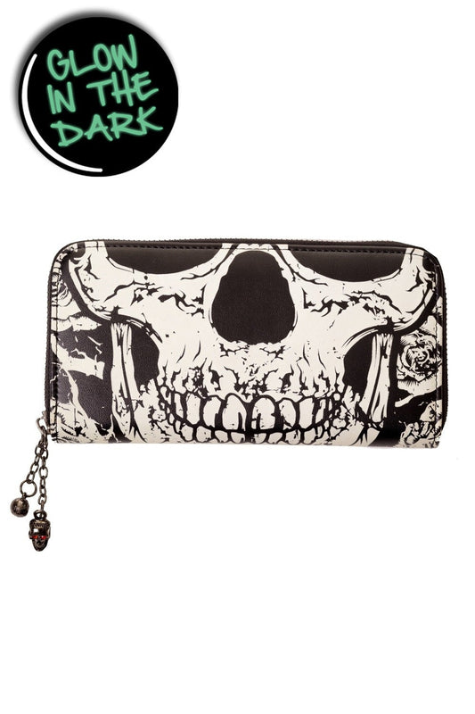 Banned Alternative Glow in the Dark Skull Face Wallet