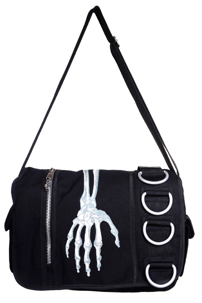 Banned Alternative Skeleton Hand Adjustable Messenger Bag