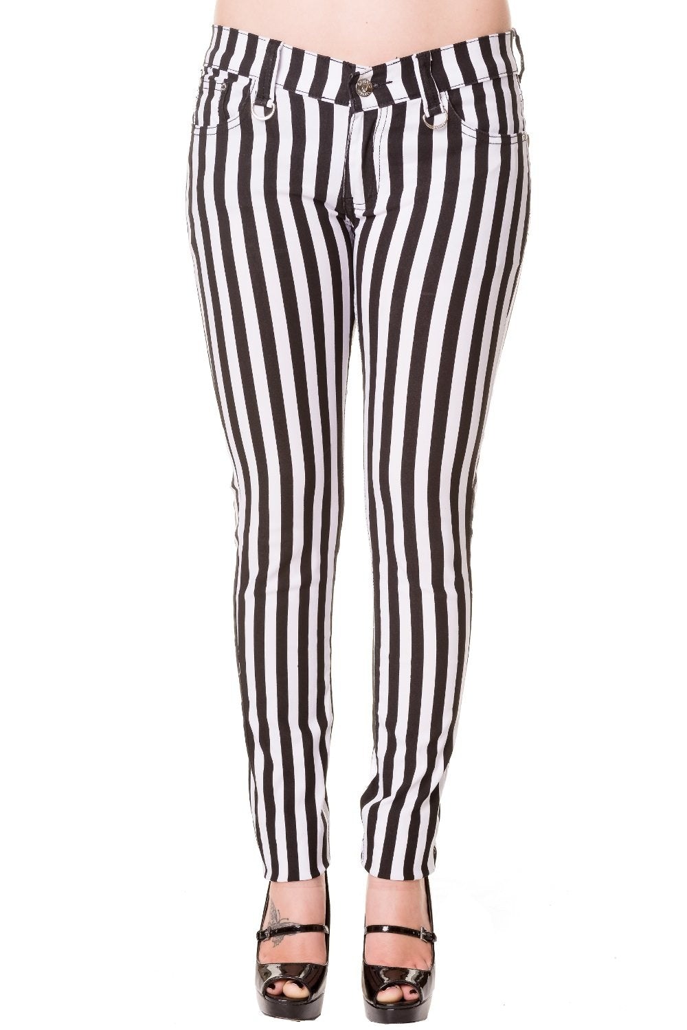 banned alternative Banned Alternative Thick Stripe Skinny Jeans
