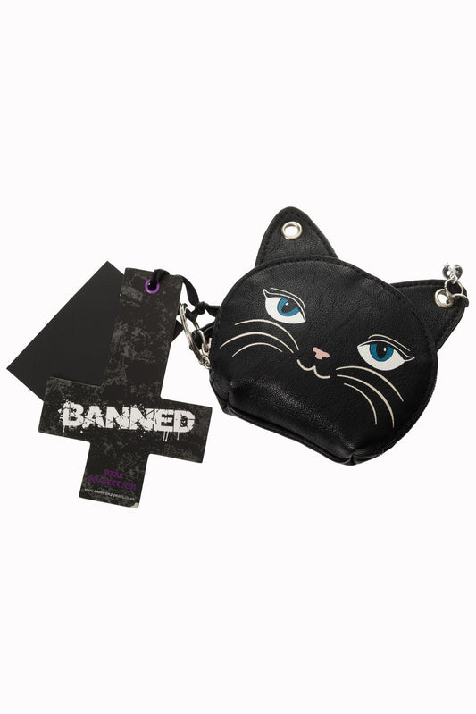 Banned Alternative Feminine Feline Black Cat Purse