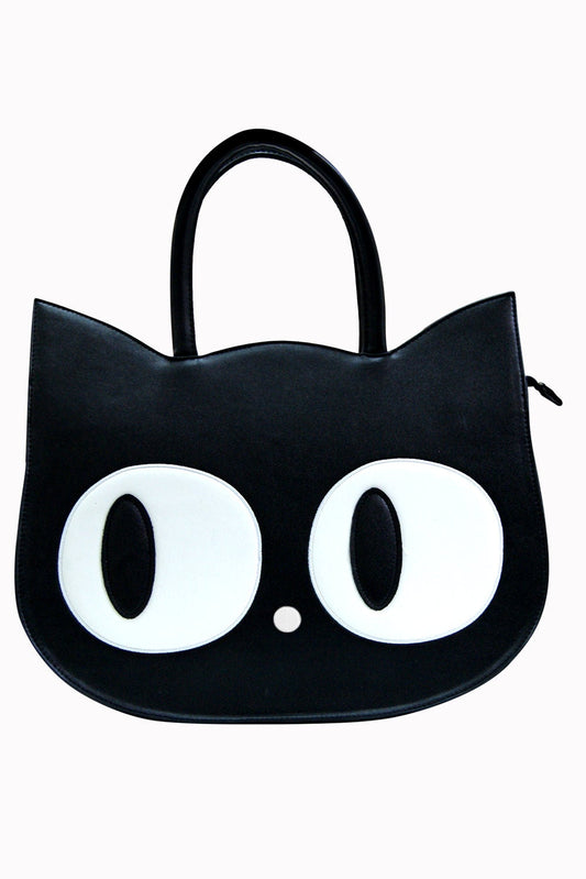 Banned Alternative Heart of Gold Black Cat Handbag