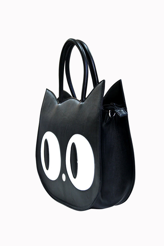 Banned Alternative Heart of Gold Black Cat Handbag