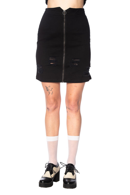 Banned Alternative Trashed & Ragged Skirt