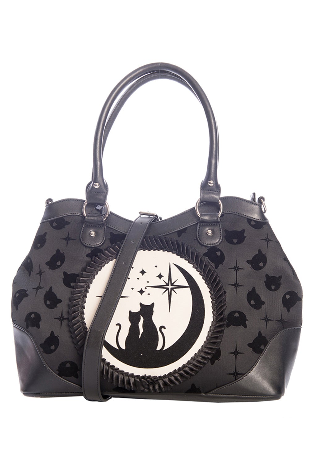 Banned Alternative Lunar Sisters Cat Bowler Handbag