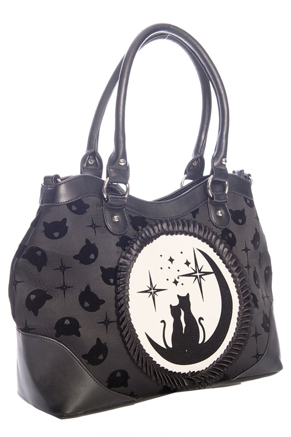 Banned Alternative Lunar Sisters Cat Bowler Handbag