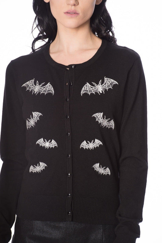 Banned Alternative Black Lace Bat Cardigan