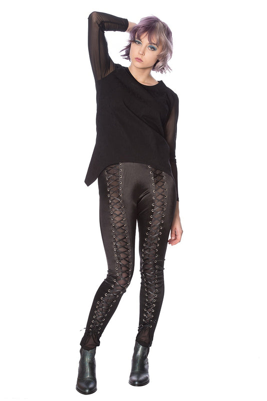 Banned Alternative Lace Up Lycra Leggings