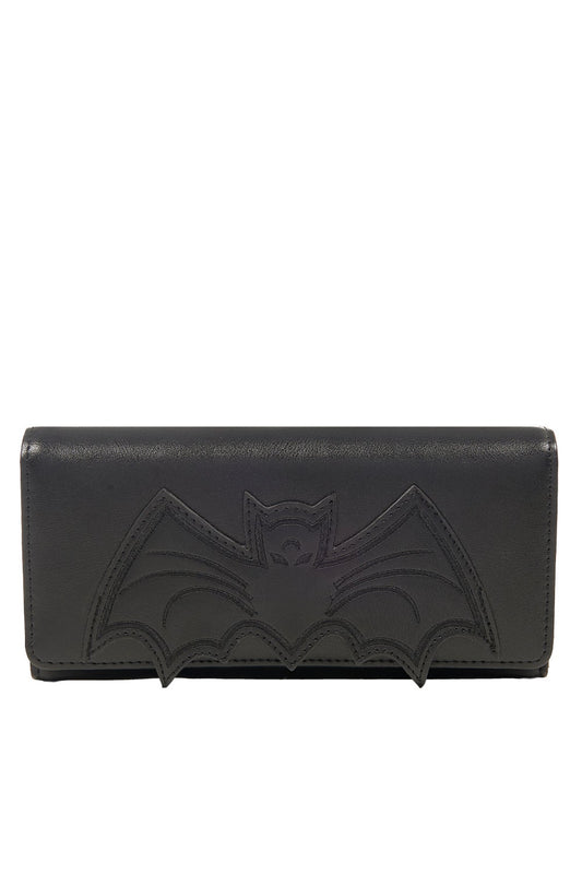 Black bat embossed purse