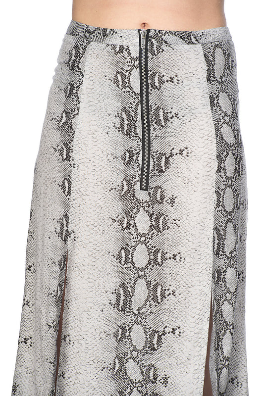 SNAKE SKIN SKIRT WITH SLITS