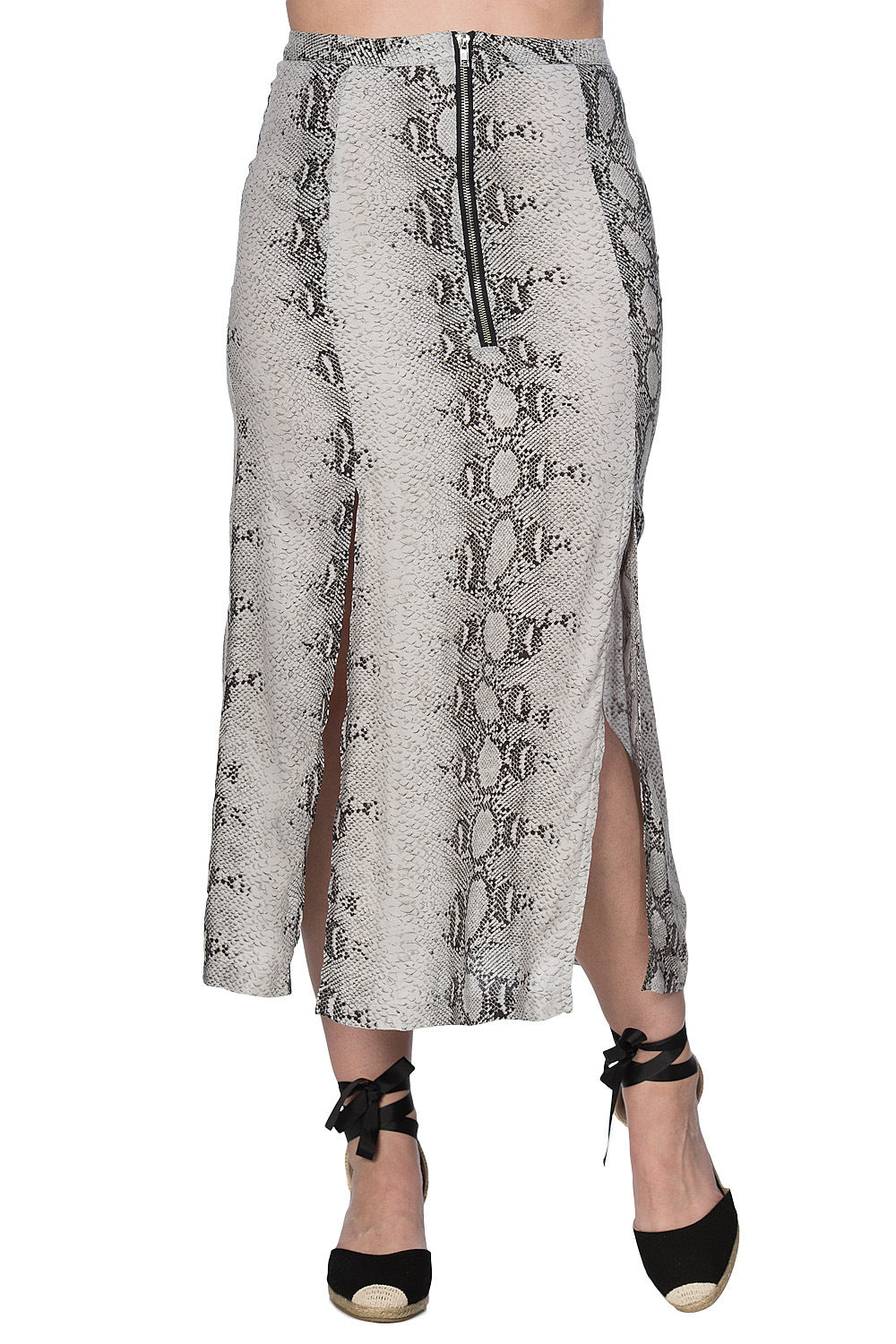 SNAKE SKIN SKIRT WITH SLITS