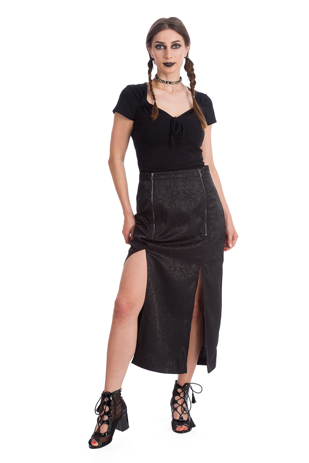 Banned Alternative Midi Slit Skirt