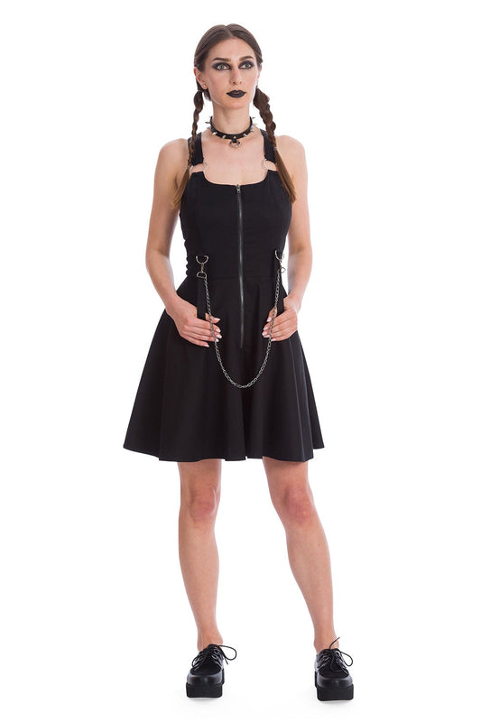 Banned Alternative Blair Black Chain Skater Dress