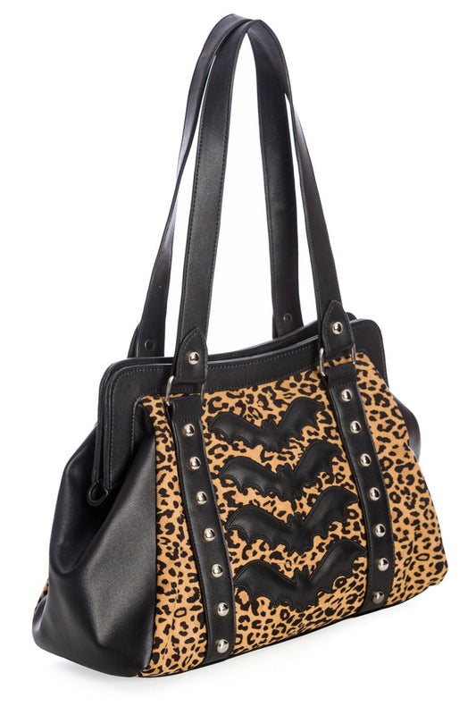 Banned Alternative Leopard Print Night Wings Handbag