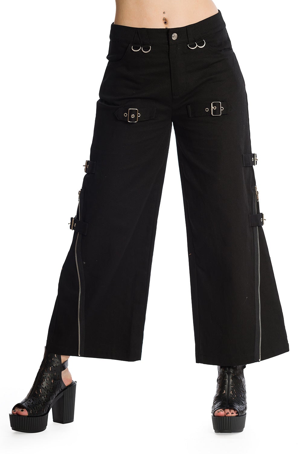 Banned Alternative Tanith 3/4 Length Straight Cut Trousers