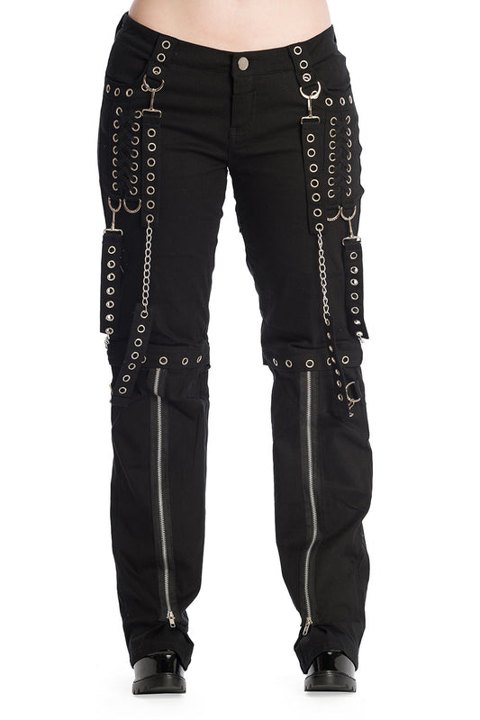 Banned Alternative Hellbound Black Punk Chain Trousers