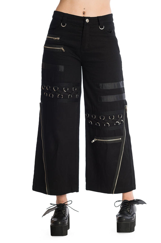 Banned Alternative Ember 3/4 Length Grunge Trousers