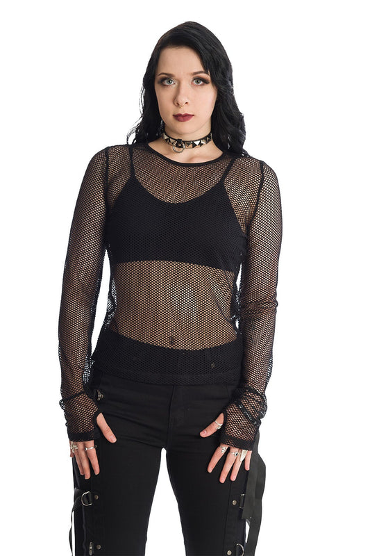 Banned Alternative Lilith Long Sleeve Mesh Top