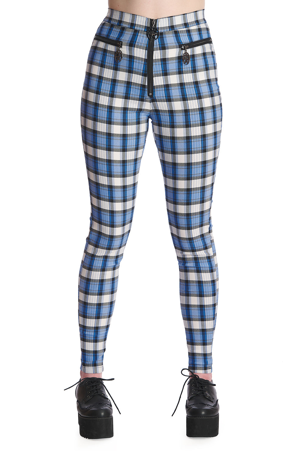 Check Me Out High Waist Tartan Trousers by Banned Alternative