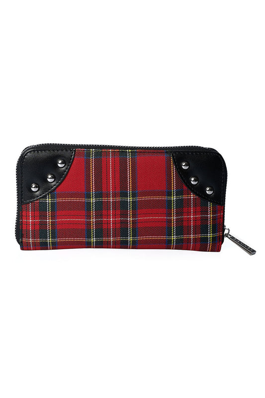 Banned Alternative Red Tartan Handcuff Wallet