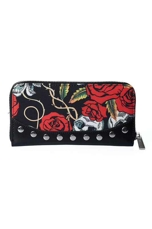 Banned Alternative Skull and Roses Wallet