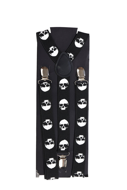 Banned Alternative SKULL SLIM SUSPENDERS