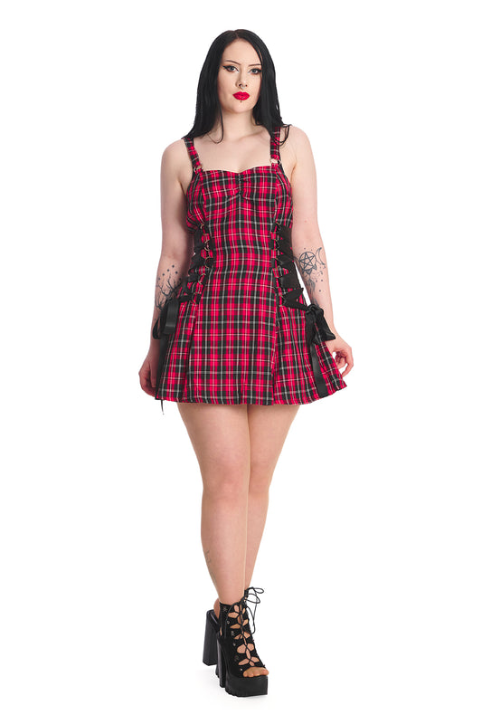 Banned Alternative Klondike Lace Up Check Dress