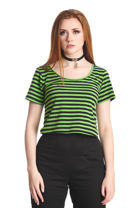Banned Alternative Sweet Yet Spooky Stripe Top