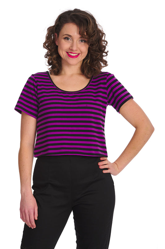 Banned Alternative Sweet Yet Spooky Stripe Top