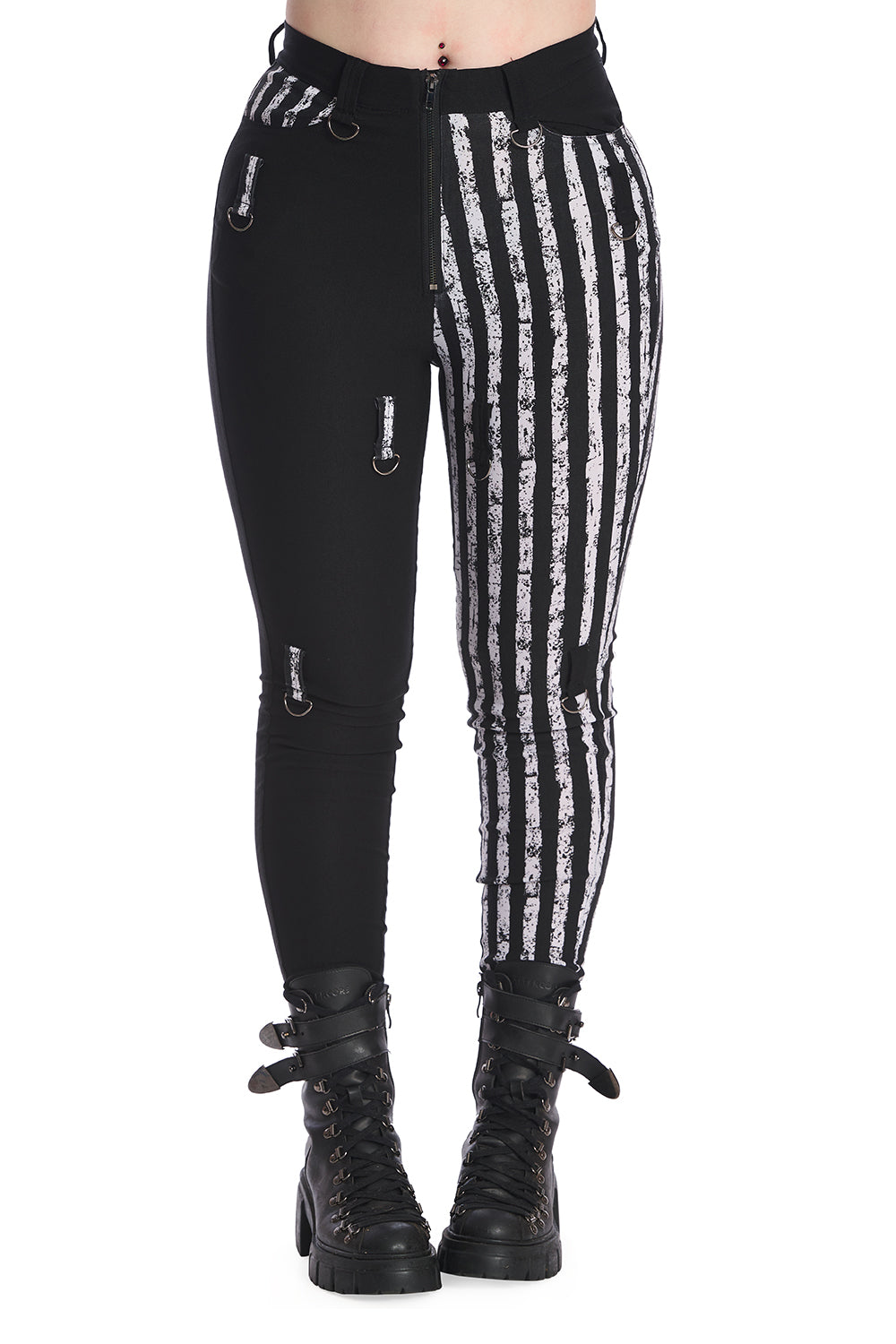 banned alternative Banned Alternative Red Raw Striped Trousers